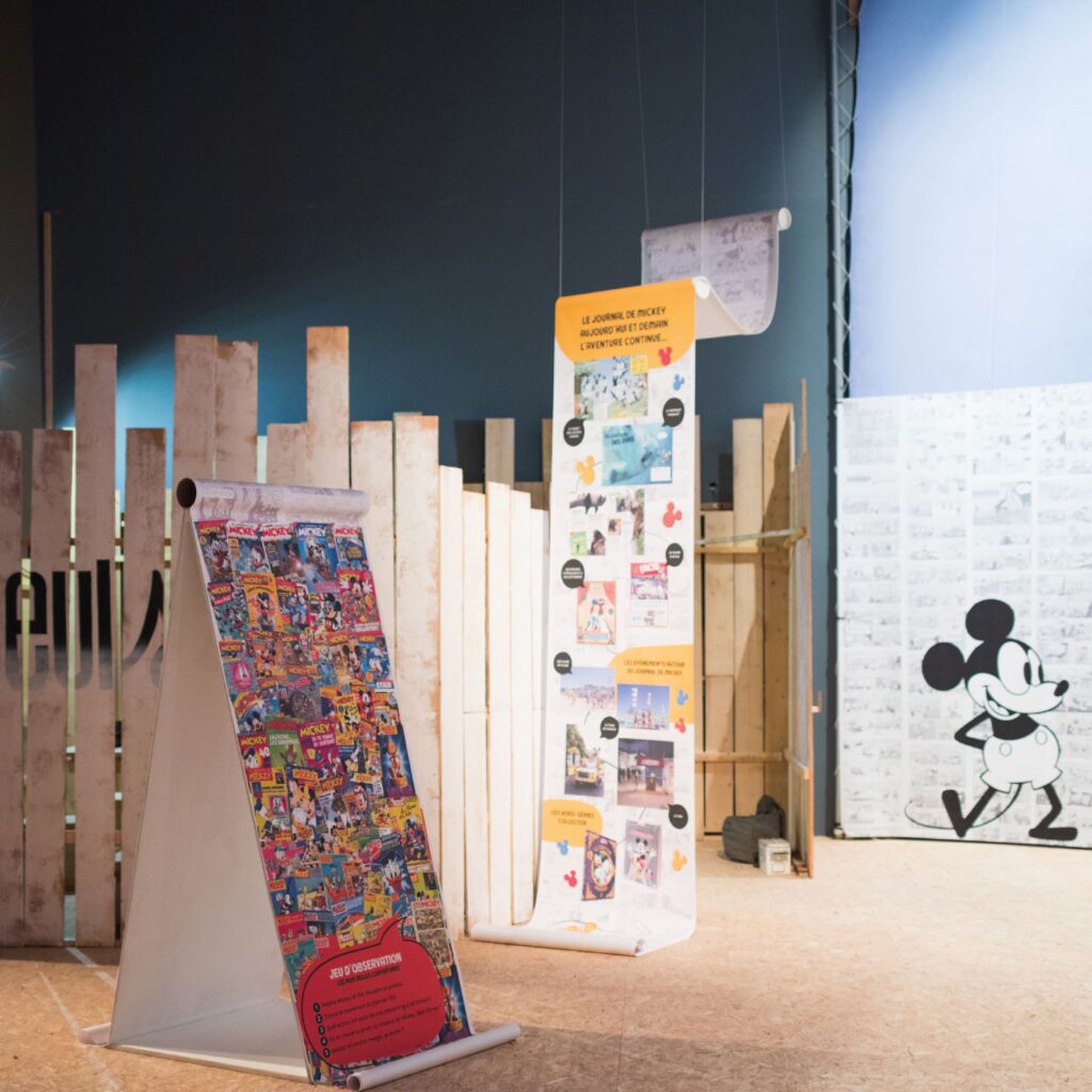 Photo scénographie - journal de mickey - stand éditeur- festival Bande dessinée Angoulême 2024