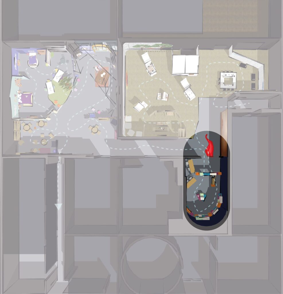 Plan Librairie - halle des découvertes - décors graphisme - festival Bande dessinée Angoulême 2024