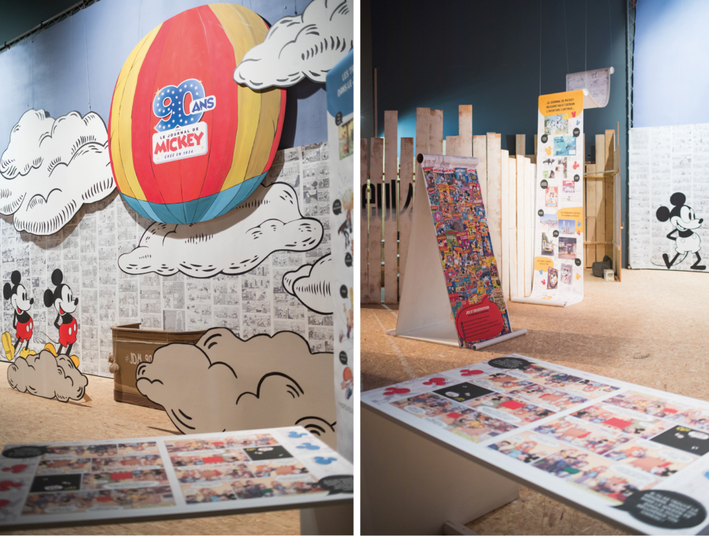 Photo scénographie - journal de mickey - stand éditeur- festival Bande dessinée Angoulême 2024