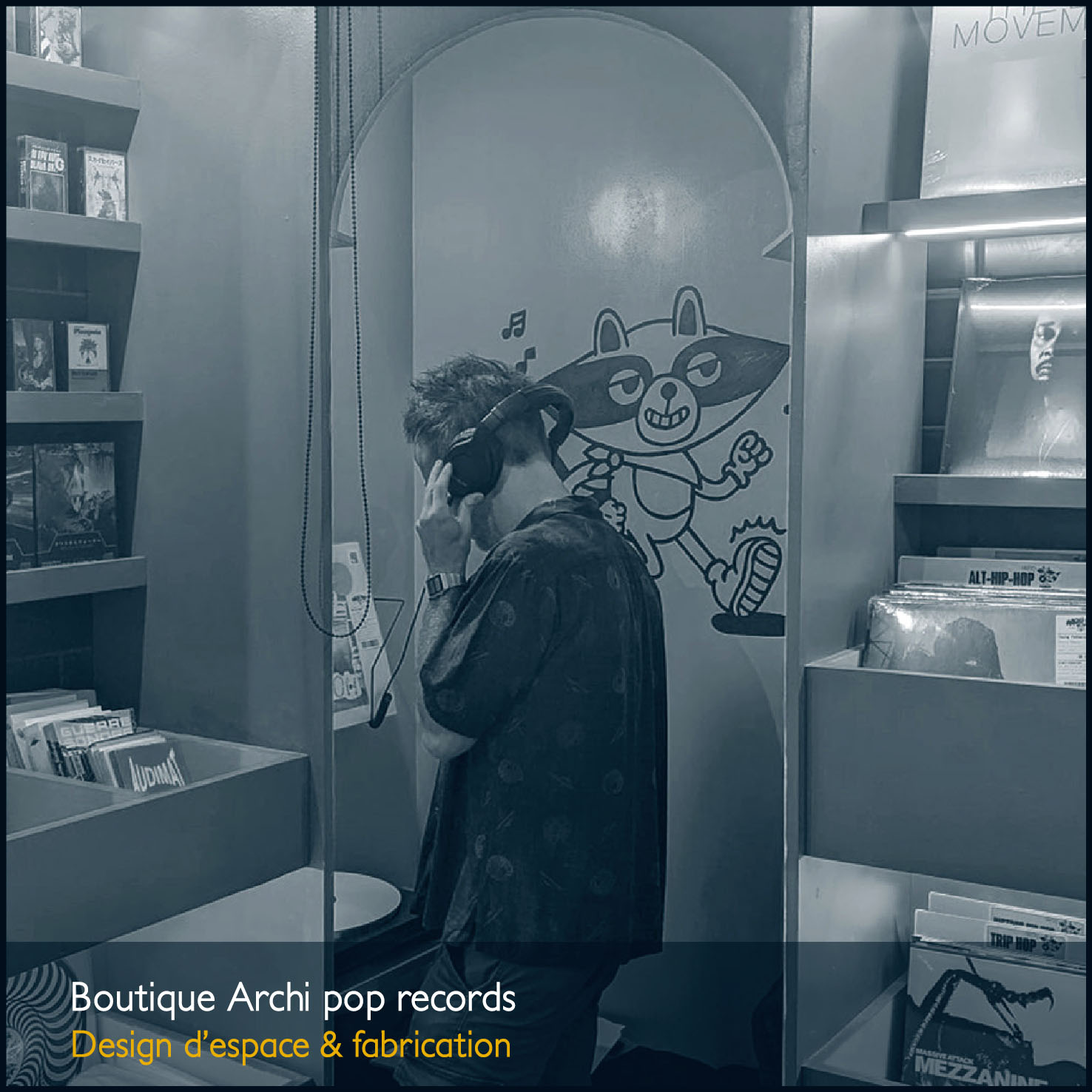 boutique archi pop records design d'espace et fabrication