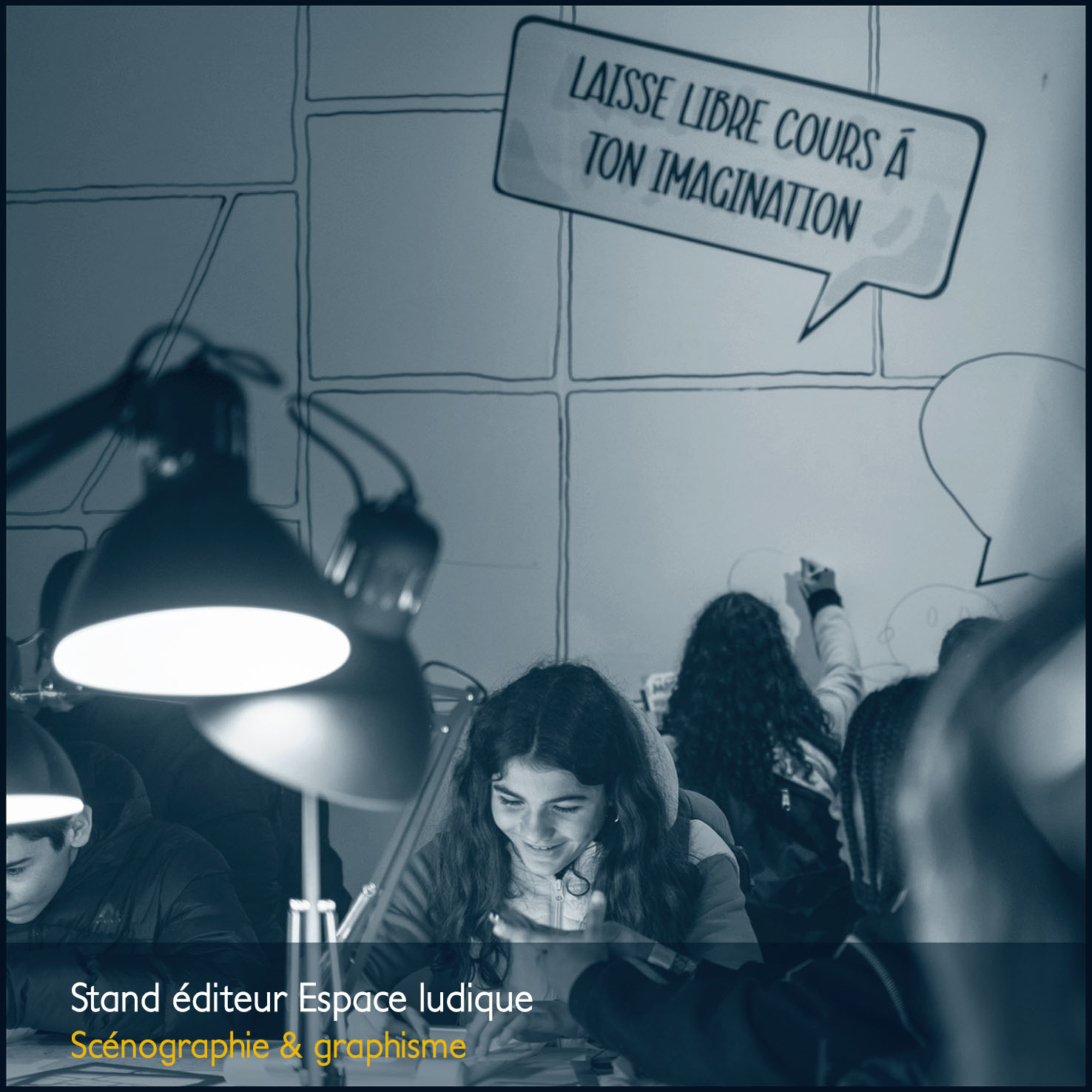 stand éditeur espace ludique scénographie et graphisme